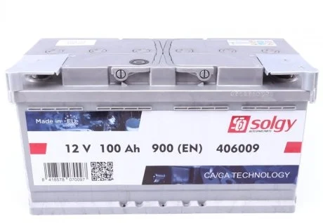 Стартерна батарея (акумулятор) SOLGY Solgy 406009