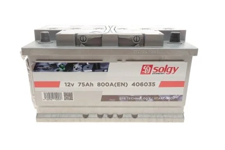 Стартерная батарея (аккумулятор) SOLGY Solgy 406035