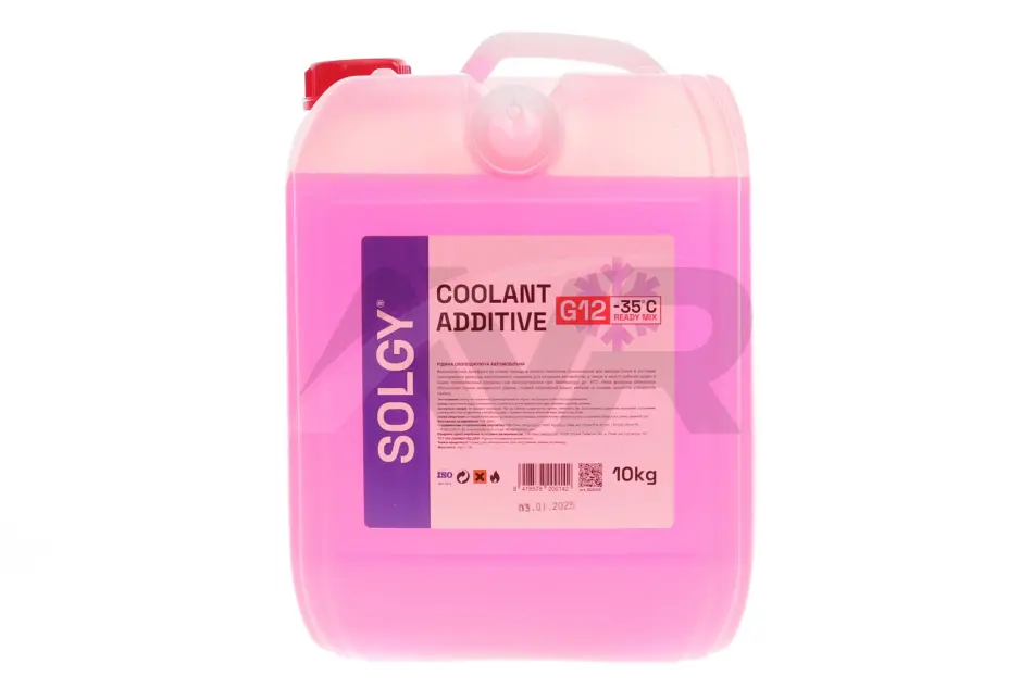 Антифриз (червоний) G12 (10kg) (-35°C готовий до застосування) Solgy 503014 (фото 1)