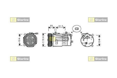 Компрессоры кондиционеров STARLINE DK STK0002