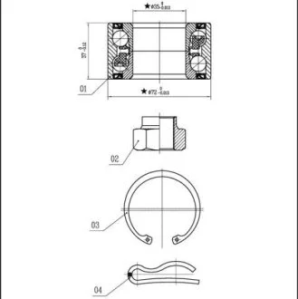 Подшипник ступицы STARLINE LO 00915