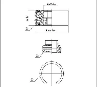 Подшипник ступицы колеса STARLINE LO 01438