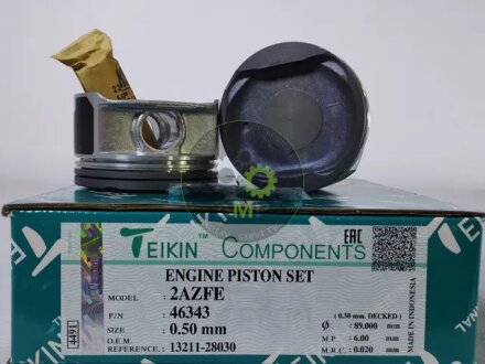 Поршень із пальцем (к-кт на двигун) 2AZFE, TEIKIN 46343050