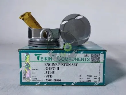 Поршень ДВС STD (4шт.+пальцы) Hyundai 1.6 (G4FC-II) Elantra (15-), Cerato (16-) (51145-STD) TEIKIN 51145STD