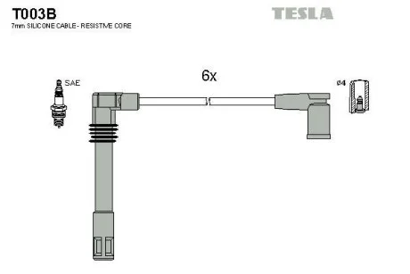 Провода высоковольтные, комплект TESLA T003B