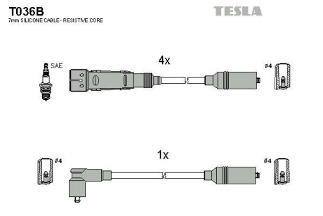 Провода высоковольтные, комплект TESLA T036B
