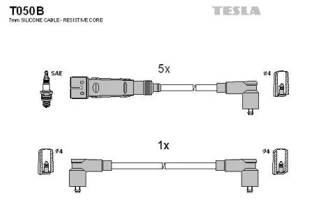 Провода высоковольтные, комплект TESLA T050B