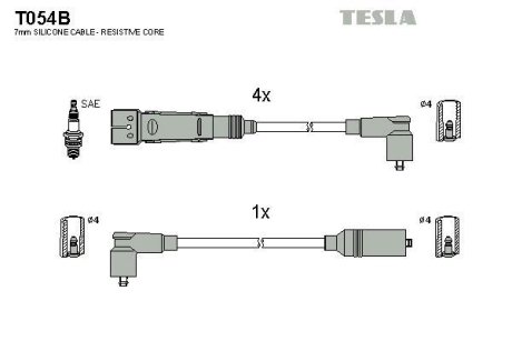 Провода высоковольтные, комплект TESLA T054B