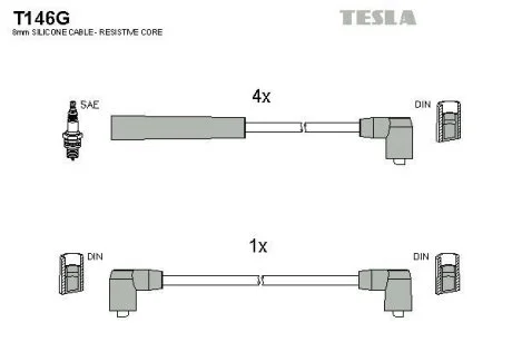 Провода высоковольтные, комплект TESLA T146G