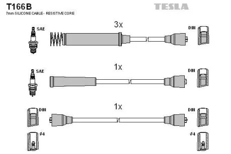 Провода высоковольтные, комплект TESLA T166B