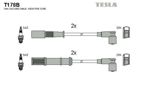 Провода высоковольтные, комплект TESLA T178B
