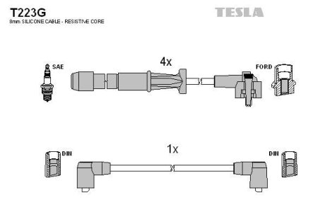 Провода высоковольтные, комплект TESLA T223G