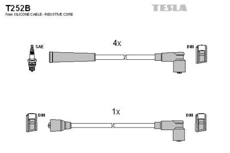 Провода высоковольтные, комплект TESLA T252B