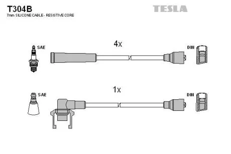 Провода высоковольтные, комплект TESLA T304B