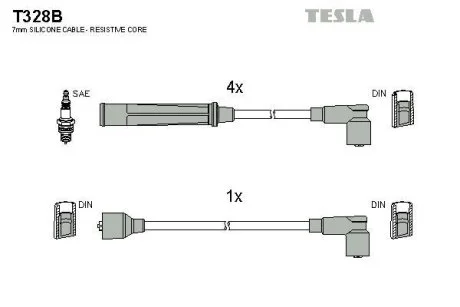 Провода высоковольтные, комплект TESLA T328B