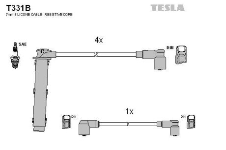 Провода высоковольтные, комплект TESLA T331B