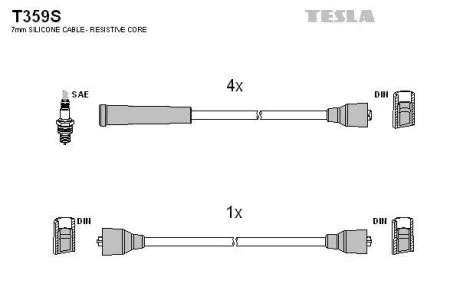 Провода свечные 2121-21213 карб (силикон) Tesla TESLA T359S