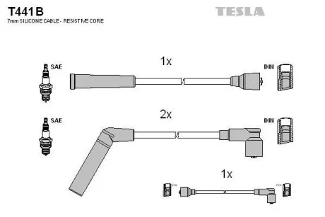 Провода свечные Матиз 0,8 (под трамблер) (силикон) Tesla TESLA T441B