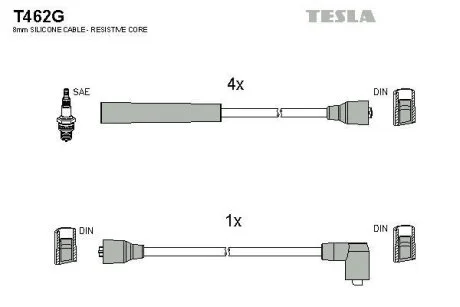 Провода высоковольтные, комплект TESLA T462G