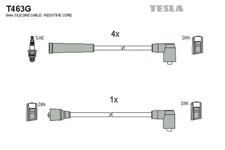 Провода высоковольтные, комплект TESLA T463G