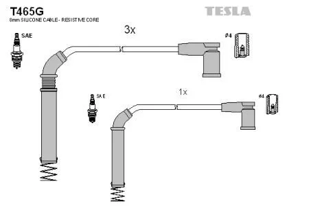 Провода высоковольтные, комплект TESLA T465B
