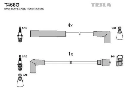 Провода высоковольтные, комплект TESLA T466G