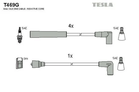 Провода высоковольтные, комплект TESLA T469G