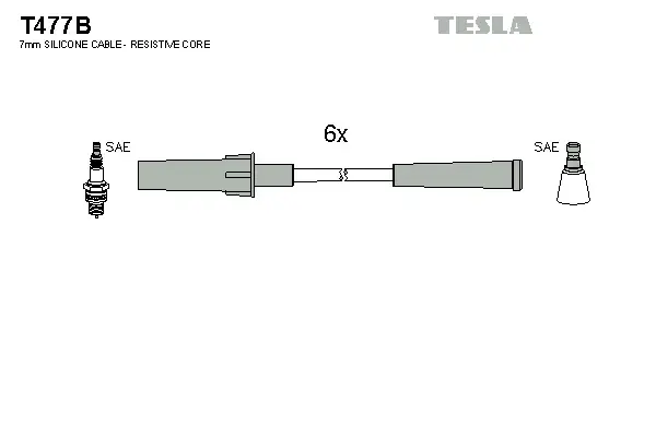 Провода высоковольтные, комплект TESLA T477B (фото 1)