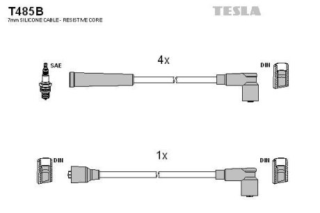 Провода высоковольтные, комплект TESLA T485B