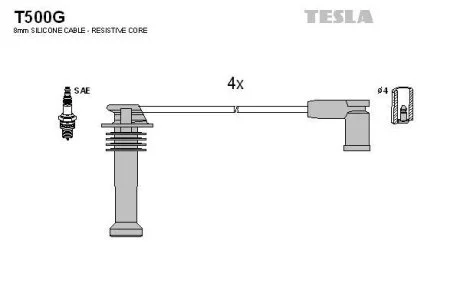 Провода высоковольтные, комплект TESLA T500G