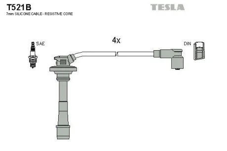 Провода высоковольтные, комплект TESLA T521B