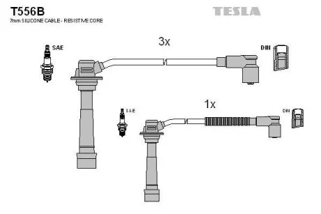 Провода высоковольтные, комплект TESLA T556B