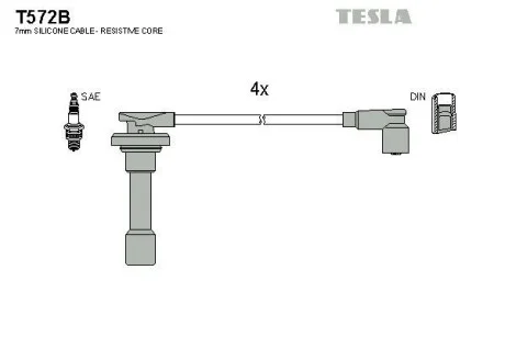 Провода высоковольтные, комплект TESLA T572B