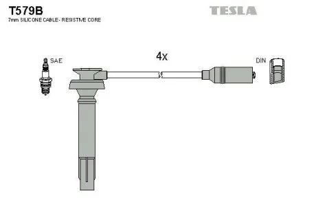 Провода высоковольтные, комплект TESLA T579B