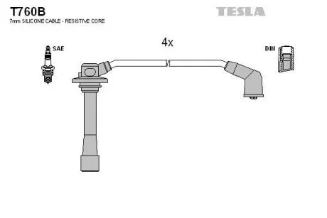 Провода высоковольтные, комплект Mazda  BLATNA TESLA T760B