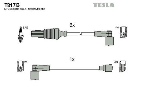 Провода высоковольтные, комплект TESLA T817B