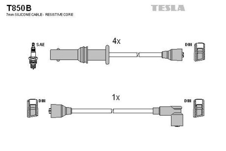 Провода высоковольтные, комплект TESLA T850B