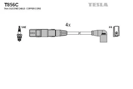 Провода высоковольтные, комплект TESLA T856C