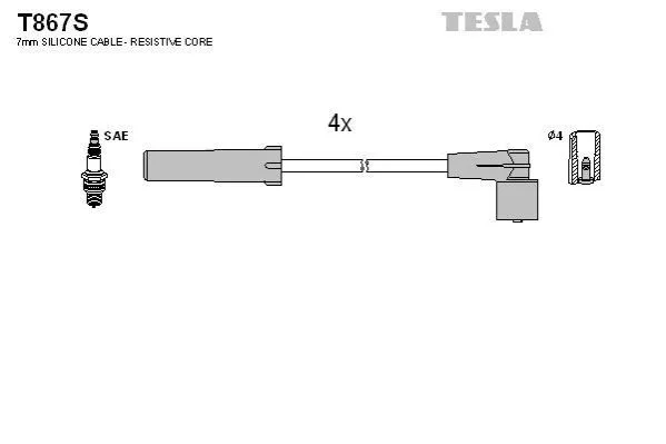 Провід свічковий 21214 1.7 (силікон)) Tesla TESLA T867S (фото 1)