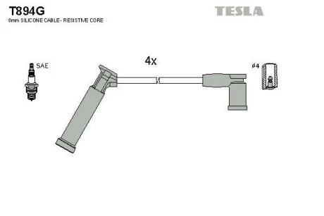 Провода высоковольтные, комплект TESLA T894G
