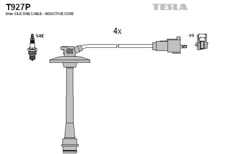 Провода высоковольтные, комплект Toyota Solara 2.2 (00-02),Toyota Solara 2.2 (98-01)  BLATNA TESLA T927P