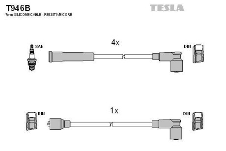 Провода высоковольтные, комплект TESLA T946B