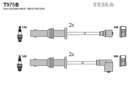 Провода высоковольтные, комплект TESLA T975B