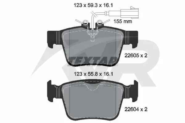 Гальмівні колодки ALFA ROMEO/MASERATI Giulia/Stelvio/Levante "R "15>> TEXTAR 2260501 (фото 1)