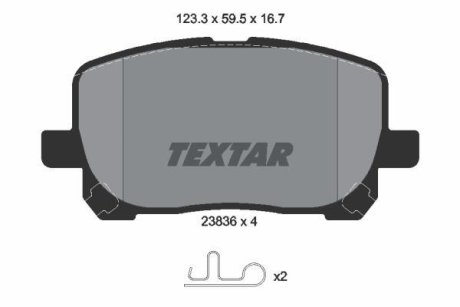 Тормозные колодки TOYOTA Avensis/Corolla/Matrix "F "01-14 TEXTAR 2383601
