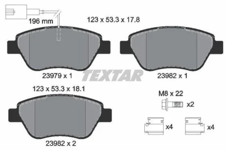 Комплект гальмівних колодок TEXTAR 2397901