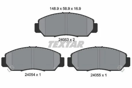 A_ГАЛЬМІВНІ КОЛОДКИ HONDA Accord/FR-V "F "01>> TEXTAR 2405301