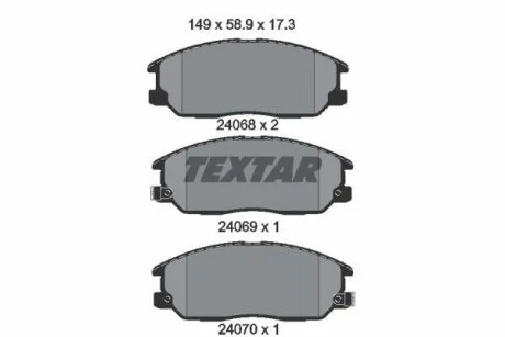 Комплект гальмівних колодок TEXTAR 2406801