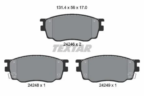 Тормозные колодки MAZDA 6 "F "00-16 TEXTAR 2424601