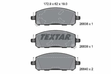 Комплект гальмівних колодок TEXTAR 2683801